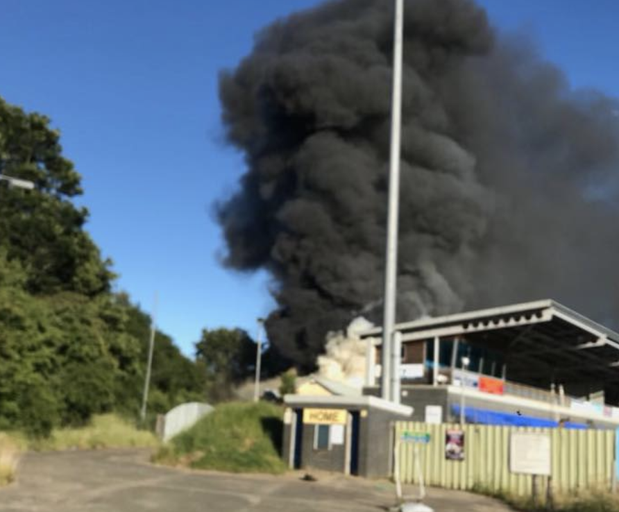 Institute changing rooms on fire.