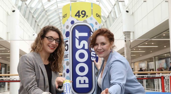 Heather’s Giant’s Causeway design ‘Boost’ in the can Heather Peddle, a 28-year-old HND Graphic Design student from Belfast Metropolitan College, is pictured with Boost Energy Consumer Marketing Manager Francine Matthews