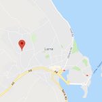 Barricades set on fire in Larne during late night disorder Larne. Google Maps.