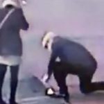 Man drops engagement ring down New York grate during proposal Footage of couple in NYC.