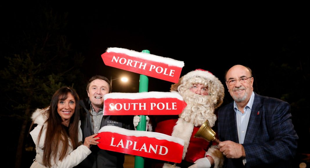Pictured are (l-r) Fiona Williamson from NI Children to Lapland and Days To Remember Trust; Jim Burke, Director of Sales and Acquisitions, Hagan Homes; Santa Claus; and Jack Rodgers MBE, Founder and Chairman, NI Children to Lapland and Days to Remember Trust.