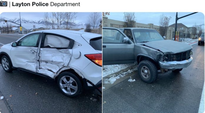 Teenage driver crashes after attempting Bird Box challenge Layton Police dept.