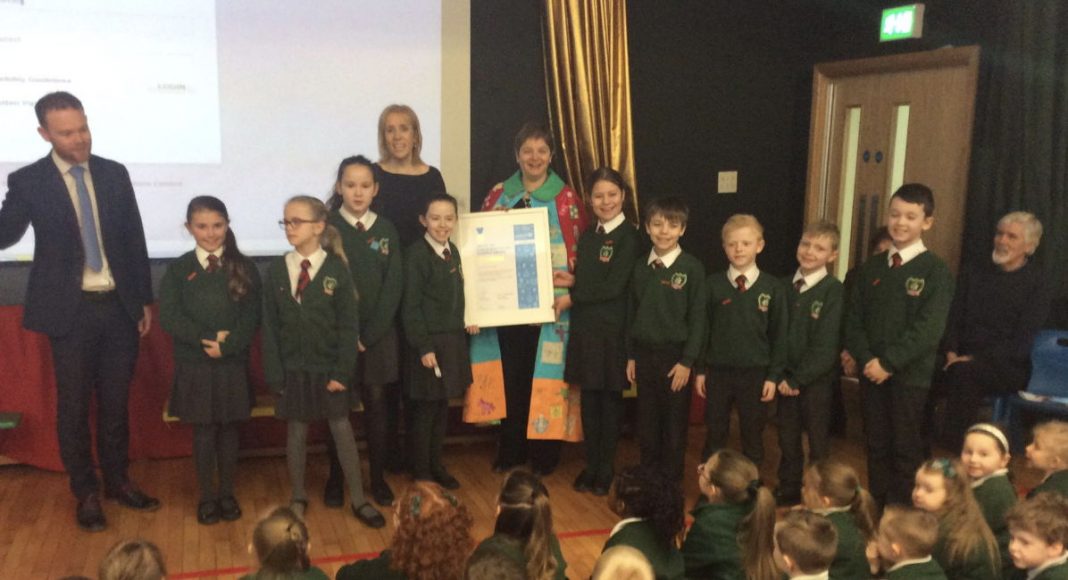 The NI Children's Commissioner Koulla Yiasouma attended Ashgrove's assembly.