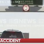 Heart-stopping moment a motorway sign came crashing down Heartstopping moment..