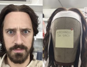 Stephen Hagan in role of Leonardo Da Vinci.