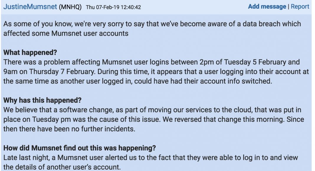 The Mumsnet email.