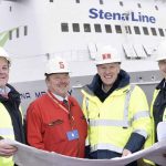 Ship shaping up on Stena Line Michael Madden, Director, Madden Marine; Mike Delisle Technical Superintendent, Stena Line; Stephen Bryden, Onboard Services Manager, Stena Line and Colin Madden, Director, Madden Marine.