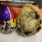 Antrim chippy is feasting its eyes upon the battered creme egg