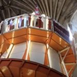 Cathedral helter skelter has people in a spin