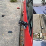 Cars damaged in trail of destruction in the Holylands