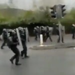 Water canon deployed on Springfield Road