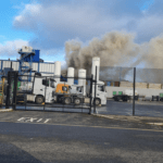 Firefighters tackling large fire in docks area of Belfast