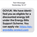 Beware of scam texts offering to help with energy costs