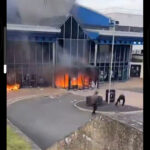 Larne Leisure Centre on fire
